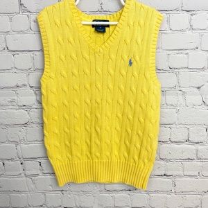 💥3/30Boys Polo Ralph Lauren Cable Knit Vest Sz 6